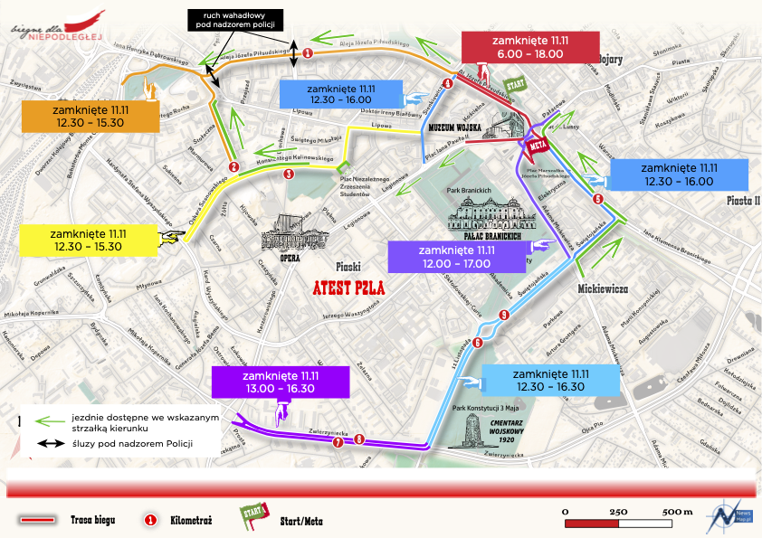 Utrudnienia w ruchu w dniu 11 listopada